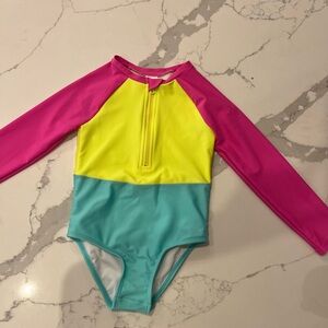 Target Pink and Yellow Rashguard Swimwear
